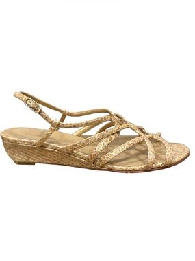 Stuart Weitzman Leather Wedge Sandals Size 8